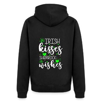 Bonheur Amour Joie de vivre - Veste à capuche bio Premium Unisexe - noir - Dos - Nico (187cm)