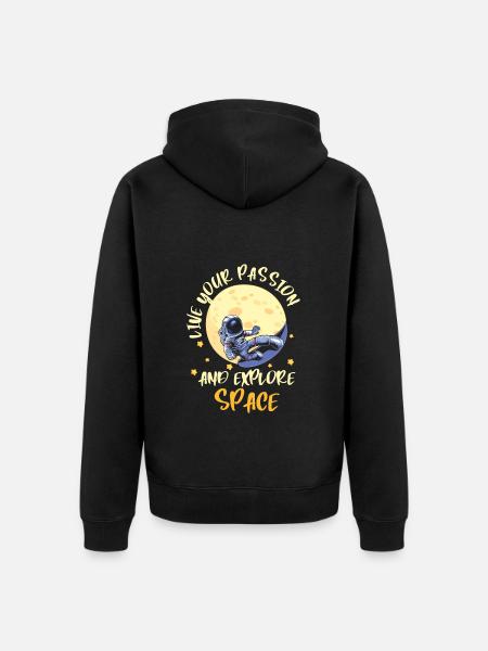 Space Shuttle Weightless Star Planet - Unisex Premium Organic Zip Hoodie - black