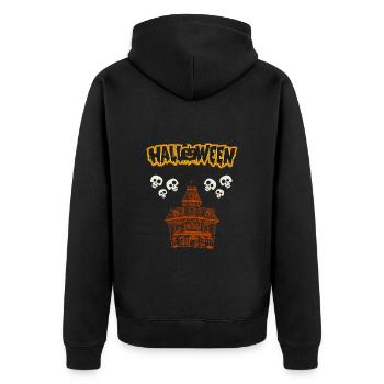 Halloween - Unisex Premium Organic Zip Hoodie - black - Back - Nico (187cm)