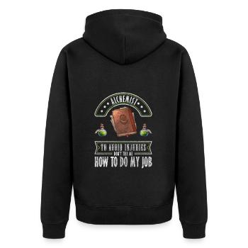 Magic Lab Sign Witchcraft - Unisex Premium Organic Zip Hoodie - black - Back - Nico (187cm)