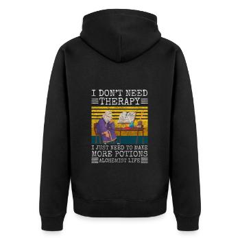 Magic Healing Spell Research - Unisex Premium Organic Zip Hoodie - black - Back - Nico (187cm)