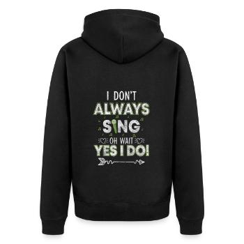 Singen Leidenschaft Noten Mikrofon - Unisex Premium Bio Zip Hoodie - Schwarz - Hinten - Nico (187cm)