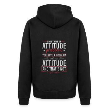 Problème? Humour noir sarcasme - Veste à capuche bio Premium Unisexe - noir - Dos - Nico (187cm)