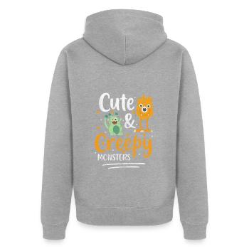Créature d’horreur Terrifiant Monster Hunter - Veste à capuche bio Premium Unisexe - gris chiné - Dos - Nico (187cm)