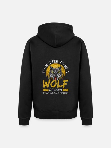 Viking Gods Symbols - Unisex Premium Organic Zip Hoodie - black