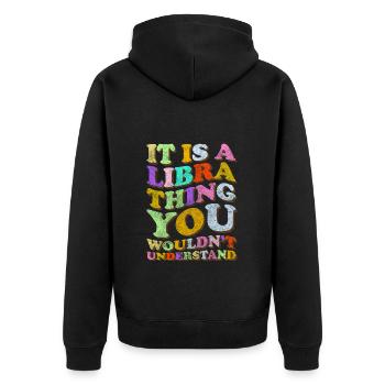 Zodiac sign Constellation October Star - Unisex Premium Organic Zip Hoodie - black - Back - Nico (187cm)