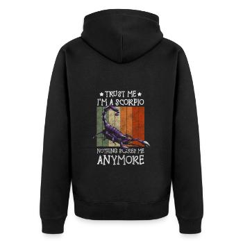 Sternzeichen Skorpion Geburt Oktober Charakter - Unisex Premium Bio Zip Hoodie - Schwarz - Hinten - Nico (187cm)