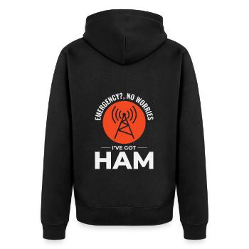 Opérateur radio amateur Fréquence des ondes radio - Veste à capuche bio Premium Unisexe - noir - Dos - Nico (187cm)