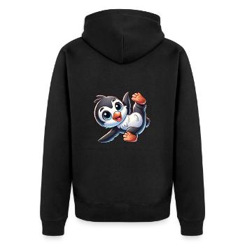 Mignon pingouin équilibre sur les mains Breakdance - Veste à capuche bio Premium Unisexe - noir - Dos - Nico (187cm)