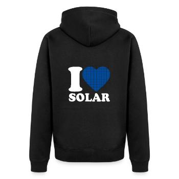 I Love Solar - Heart - Renewable Energy - Unisex Premium Organic Zip Hoodie - black - Back - Nico (187cm)
