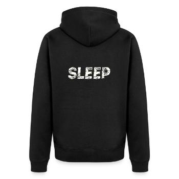 Sleep Gift Idea Sleeping Funny, Funny - Unisex Premium Organic Zip Hoodie - black - Back - Nico (187cm)