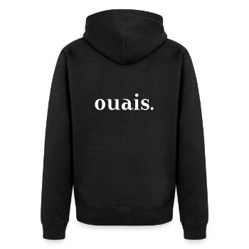 Ouais Idée Cadeau Oui Française Minimaliste - Veste à capuche bio Premium Unisexe - noir - Dos - Nico (187cm)