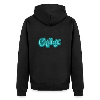Chill - Unisex Premium Bio Zip Hoodie - Schwarz - Hinten - Nico (187cm)