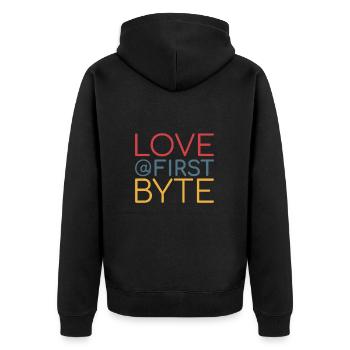 Data Science Scrum Team first byte Agile Admin - Unisex Premium Organic Zip Hoodie - black - Back - Nico (187cm)