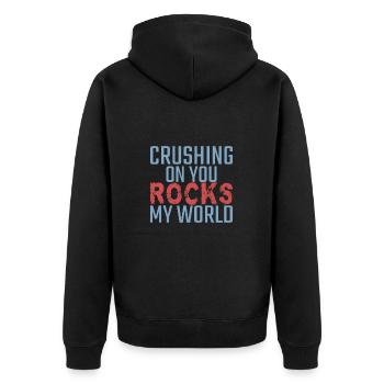 Géologie Saint-Valentin Écraser vos rochers - Veste à capuche bio Premium Unisexe - noir - Dos - Nico (187cm)