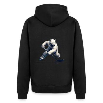 Action de hockey sur glace Polar Bear Hockey Player - Veste à capuche bio Premium Unisexe - noir - Dos - Nico (187cm)