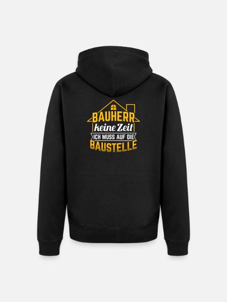 Bauherr Baustelle - Unisex Premium Bio Zip Hoodie - Schwarz