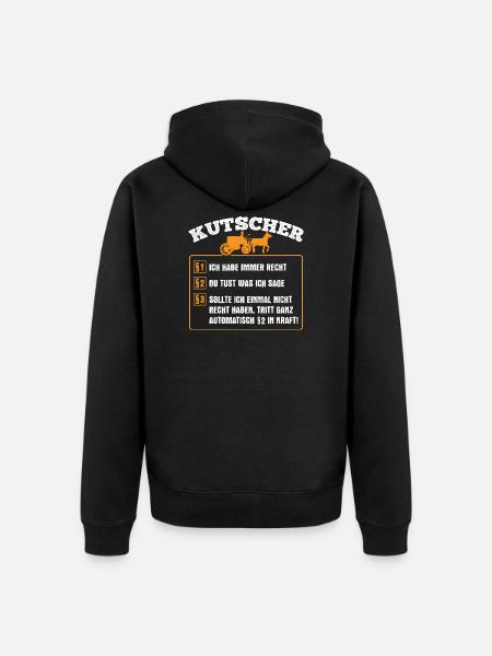 Kutscher Kutsche Geschenkidee - Unisex Premium Bio Zip Hoodie - Schwarz