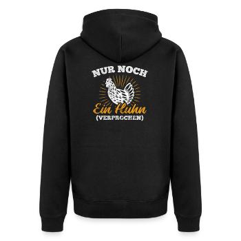 Hühner Geflügel Hahn - Unisex Premium Bio Zip Hoodie - Schwarz - Hinten - Nico (187cm)