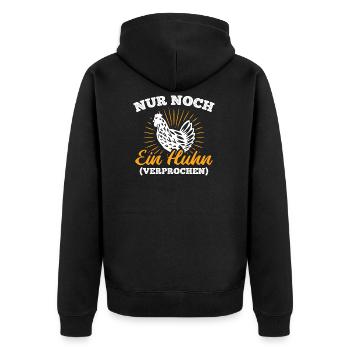 Hühner Hahn - Unisex Premium Bio Zip Hoodie - Schwarz - Hinten - Nico (187cm)