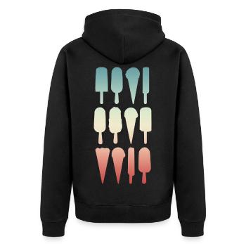Cornet de crème glacée et crème glacée à l’eau - Veste à capuche bio Premium Unisexe - noir - Dos - Nico (187cm)
