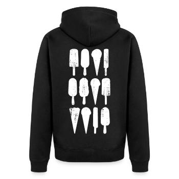 Arômes de crème glacée - Veste à capuche bio Premium Unisexe - noir - Dos - Nico (187cm)