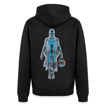Digital Spirit - Unisex Premium Organic Zip Hoodie - black - Back - Nico (187cm)