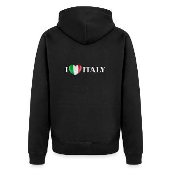 I LOVE ITALY Idée cadeau Italie Italien - Veste à capuche bio Premium Unisexe - noir - Dos - Nico (187cm)