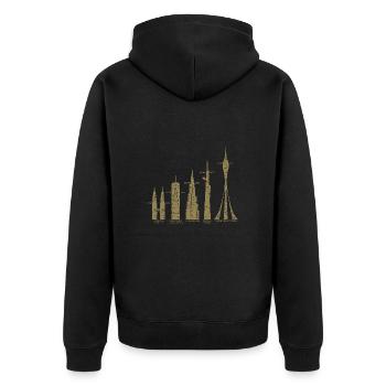 Tallest Skyscrapers Clouds Buildings Mega Towers - Unisex Premium Organic Zip Hoodie - black - Back - Nico (187cm)