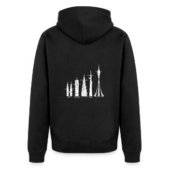 Tallest Skyscrapers Clouds Buildings Mega Towers - Unisex Premium Organic Zip Hoodie - black - Back - Nico (187cm)