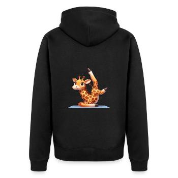 Girafe Yoga Entraînement Méditation Fitness Drôle - Veste à capuche bio Premium Unisexe - noir - Dos - Nico (187cm)