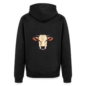 Cow, Ox, Bull - Head design - Unisex Premium Organic Zip Hoodie - black - Back - Nico (187cm)