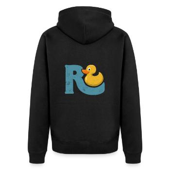Rente Ente Schwung - Rentner Ruhestand Pension - Unisex Premium Bio Zip Hoodie - Schwarz - Hinten - Nico (187cm)