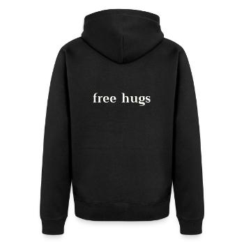Câlins gratuits Idée cadeau câlin Amour - Veste à capuche bio Premium Unisexe - noir - Dos - Nico (187cm)