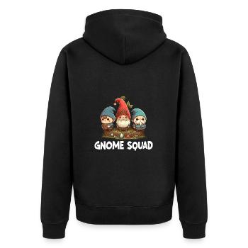 Gnome Squad - Unisex Premium Bio Zip Hoodie - Schwarz - Hinten - Nico (187cm)