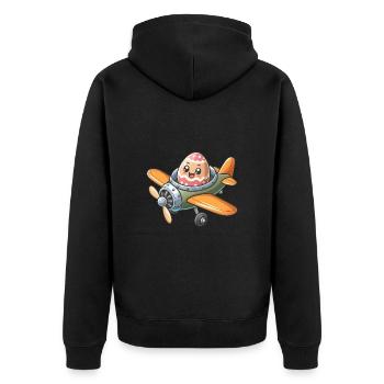 Conception d’un pilote d’avion d’oeuf de Pâques - Veste à capuche bio Premium Unisexe - noir - Dos - Nico (187cm)