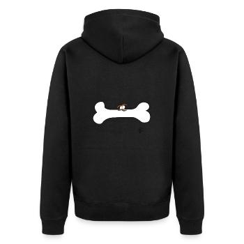 Chien avec os - Veste à capuche bio Premium Unisexe - noir - Dos - Nico (187cm)