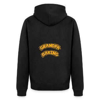 Grand-père fait de la pâtisserie - notre grand-père fait de la pâtisserie pour nous - Veste à capuche bio Premium Unisexe - noir - Dos - Nico (187cm)