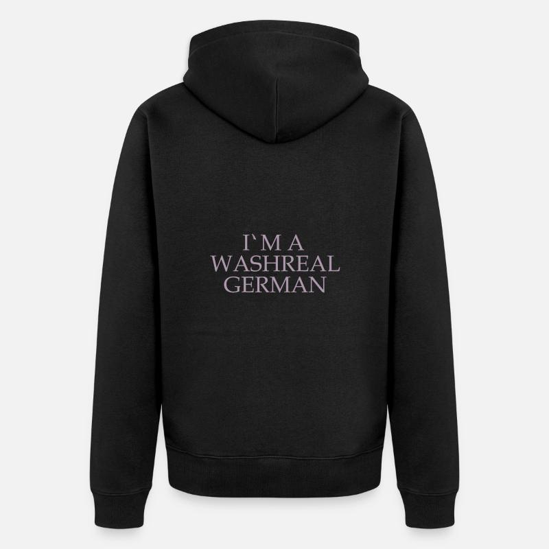 Witzige Denglisch Sprüche Waschechter Deutscher - Unisex Premium Bio Zip Hoodie - Schwarz