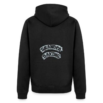Grand-père fait de la pâtisserie - notre grand-père fait de la pâtisserie pour nous - Veste à capuche bio Premium Unisexe - noir - Dos - Nico (187cm)