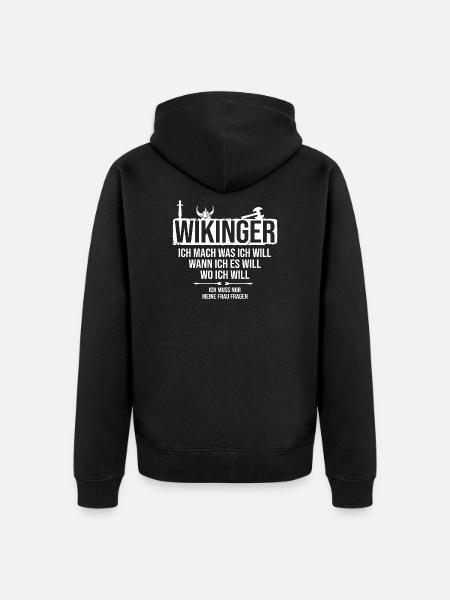 Odin Thor Wikinger - Unisex Premium Bio Zip Hoodie - Schwarz