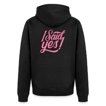 Ich habe Ja gesagt Verlobung Verlobt Verlobter - Unisex Premium Bio Zip Hoodie - Schwarz - Hinten - Nico (187cm)