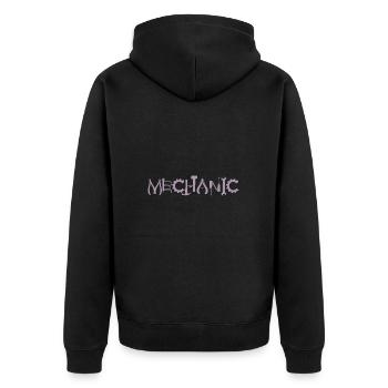 Mechanic Pliers Key Gear Silhouette - Unisex Premium Organic Zip Hoodie - black - Back - Nico (187cm)