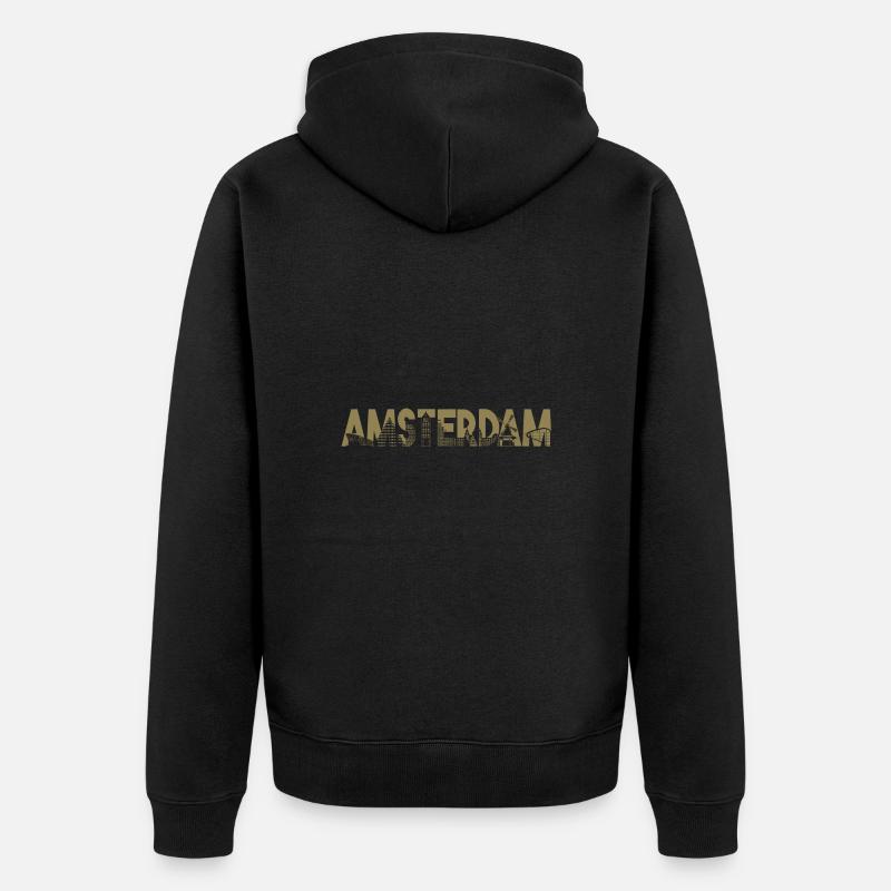 Amsterdam Skyline Silhouette – Urbain - Veste à capuche bio Premium Unisexe - noir
