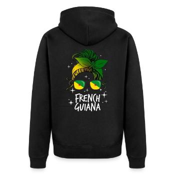 Guyane française - Veste à capuche bio Premium Unisexe - noir - Dos - Nico (187cm)