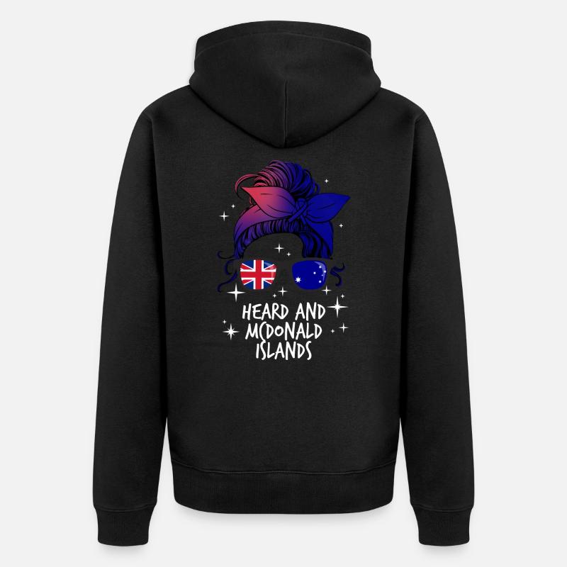 Heard et Mcdonald (Îles) - Veste à capuche bio Premium Unisexe - noir