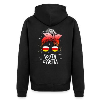 Ossétie du Sud - Veste à capuche bio Premium Unisexe - noir - Dos - Nico (187cm)