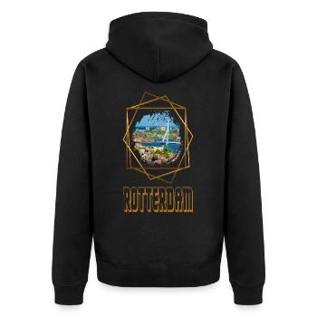 Rotterdam Pays-Bas City Skyline Home Amour - Veste à capuche bio Premium Unisexe - noir - Dos - Nico (187cm)