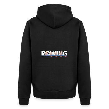 Rudern Frauen Vierer ohne Steuermann - Unisex Premium Bio Zip Hoodie - Schwarz - Hinten - Nico (187cm)