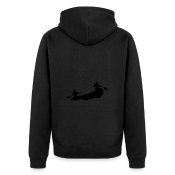 Rafting Silhouette Bateau pneumatique d’eau vive Rivière - Veste à capuche bio Premium Unisexe - noir - Dos - Nico (187cm)